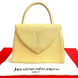 Yves Saint Laurent YSL Leather Handbag Mini Beige
